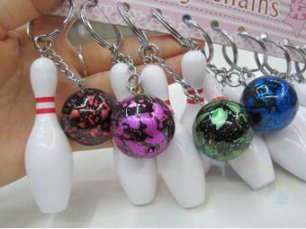 Bowling bag plastic Pendant mini Bowling ball keychain advertisement key chain fans souvenirs key ring School gifts