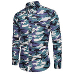 New Arrive 2019 Brand Men Shirt Camouflage Dress Shirt 8 Long Sleeve Slim Fit Camisa Masculina Casual Male Camisa Men Shirts 3XL
