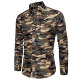 New Arrive 2019 Brand Men Shirt Camouflage Dress Shirt 8 Long Sleeve Slim Fit Camisa Masculina Casual Male Camisa Men Shirts 3XL