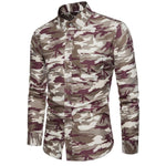 New Arrive 2019 Brand Men Shirt Camouflage Dress Shirt 8 Long Sleeve Slim Fit Camisa Masculina Casual Male Camisa Men Shirts 3XL