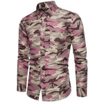 New Arrive 2019 Brand Men Shirt Camouflage Dress Shirt 8 Long Sleeve Slim Fit Camisa Masculina Casual Male Camisa Men Shirts 3XL