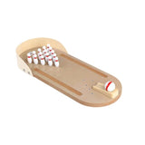 Wooden Mini Desktop Bowling Game Toy Set Tabletop Bowling Toy Classic Desk Ball Kit Finger Hand Happy Party Toy For Kids Adults