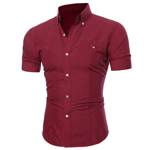 Adisputent 2020 Men's Shirt Fashion Cotton Men Social Shirt Mens Short Sleeve Shirts Male Solid Color Casual Tops Plus Size 3XL