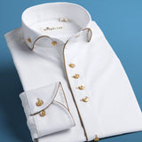 Deepocean Tuxedo Shirt Styles 2019 Camisa Social Masculina 100%  Cotton Brand Shirt White chemise homme French slim Fit Shirts