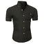 Men Slim Fit Shirt Short Sleeve Stylish Formal Tops Men Casual Short Sleeve Shirts Buttons Top Clothing Solid Plus Size W3