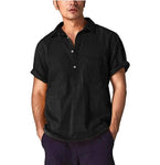 2019 Casual Men's Summer Slim Fit Short Sleeve Muscle Tee Linen shirt Quality Solid Tops Blouse Size M-XXXL