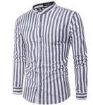 Men's Shirts Night Club Shirt Type Personal Bright Face Vertical Stripe Hundred Sets Men's Leisure Collar Long Sleeve Shirts