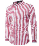 Men's Shirts Night Club Shirt Type Personal Bright Face Vertical Stripe Hundred Sets Men's Leisure Collar Long Sleeve Shirts