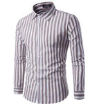 Men's Shirts Night Club Shirt Type Personal Bright Face Vertical Stripe Hundred Sets Men's Leisure Collar Long Sleeve Shirts