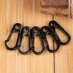 5Pcs EDC Gear Quick Link Mini Carabiner Snap Spring Clip Hook Keychain Survival Tool Buckle Hiking Lots Silver/Black Zinc Alloy