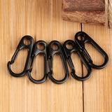 5Pcs EDC Gear Quick Link Mini Carabiner Snap Spring Clip Hook Keychain Survival Tool Buckle Hiking Lots Silver/Black Zinc Alloy