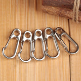 5Pcs EDC Gear Quick Link Mini Carabiner Snap Spring Clip Hook Keychain Survival Tool Buckle Hiking Lots Silver/Black Zinc Alloy