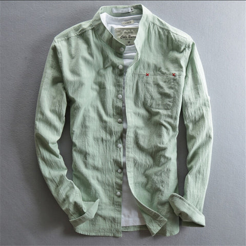2019 Spring Autumn Summer Long Sleeve Cotton And Linen Shirts Chinese Style Fashion Casual Man Slim Fit Shirts Wt998