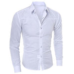 2019 new fashion men's pure color collar shirt long-sleeved slim shirt hot selling close-fitting classic shirt men shirt top clo