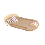 Wooden Mini Desktop Bowling Game Toy Set Tabletop Bowling Toy Classic Desk Ball Kit Finger Hand Happy Party Toy For Kids Adults