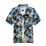 2019 New Male Hawaiian Shirts Fashion Men's Casual Button Hawaii Print Beach Short Sleeve Quick Dry Top Blouse M-5XL