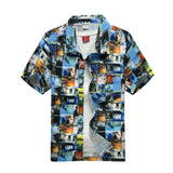 2019 New Male Hawaiian Shirts Fashion Men's Casual Button Hawaii Print Beach Short Sleeve Quick Dry Top Blouse M-5XL