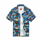 2019 New Male Hawaiian Shirts Fashion Men's Casual Button Hawaii Print Beach Short Sleeve Quick Dry Top Blouse M-5XL