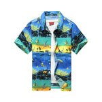 2019 New Male Hawaiian Shirts Fashion Men's Casual Button Hawaii Print Beach Short Sleeve Quick Dry Top Blouse M-5XL