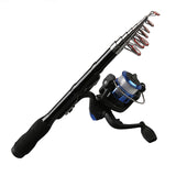 ABUO-Mini Portable Telescopic Fishing Rod Spinning Carbon Fish Hand Fishing Tackle Sea Rod Ocean Rod Fishing Pole 1.0M
