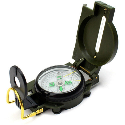 Portable Army Green Folding Lens Compass Military Multifunction Outdoor Compass Boat Compass Dashboard Dash