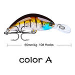 Minnow Fishing Lures 5cm 4.2g 3D Eyes Plastic Hard Bait Crankbait Wobblers With 10# Hooks Artificial Japan Swimbait Peche Tackle
