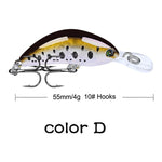Minnow Fishing Lures 5cm 4.2g 3D Eyes Plastic Hard Bait Crankbait Wobblers With 10# Hooks Artificial Japan Swimbait Peche Tackle