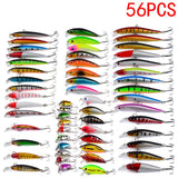 Kit Set Of Wobblers Carp Minnow Hard/Artificial/Fake Bait For Fishing Tackle/Lure Mixed Swimbait Crankbaits Trolling Pike 56pcs