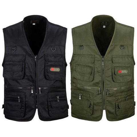 Men's Fishing Vest Outdoor Sport Fishing Life Vest with Multi-Pocket Zip For Photography Hunting Travel Outdoor Sport Jacket