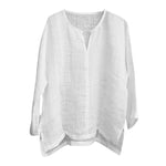 Men's Solid Color Simple Long-sleeved Cotton Shirt Brief Breathable Comfy Solid Color Long Sleeve Loose Casual Shirt Blouse#BL1