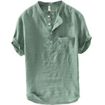 Men  pure linen pullover Men Casual Shirts