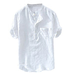 Men  pure linen pullover Men Casual Shirts