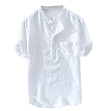 Men  pure linen pullover Men Casual Shirts