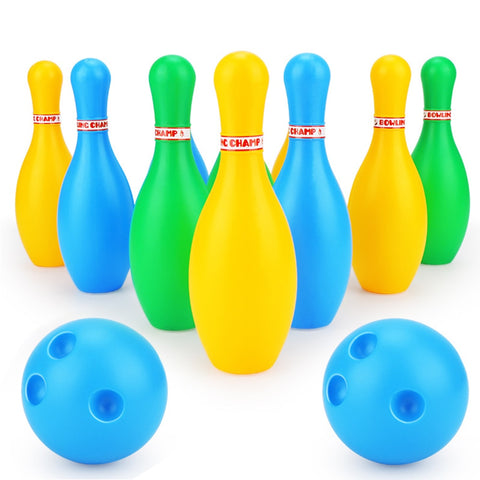 12Pcs Pins Balls Bowling Set ABS Non Toxic Parent Child Toddler Kids Family Games Sport Toy Early Learning Indoor Outdoor Home