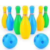 12Pcs Pins Balls Bowling Set ABS Non Toxic Parent Child Toddler Kids Family Games Sport Toy Early Learning Indoor Outdoor Home