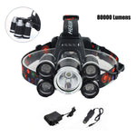 Newly 80000LM 5 LED XML-T6 Rechargeable USB Headlamp Head Light BN99