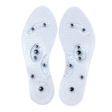 1Pair Gel Insole Transparent Blue Shoe Pad Magnet Therapy Fatigue Remove Elastic Relaxation Massage Comfort Health Care New