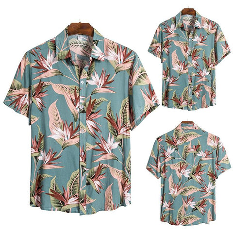 Beach New Shirt 2020 hawaiian shirt Men's Summer Holiday Fashion Print Short Sleeve Button Hawaiian Shirt Men's beach shirt