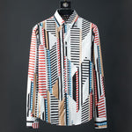 DUYOU Brand Men 100% Cotton Shirt Men Long Sleeve Shirt Mens Slim Fit Dress Shirt Male Magic style Printed Casual Shirts