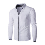 Brand 2017 Fashion Male Shirt Long-Sleeves Tops Knitted Men'S Casual Mens Dress Shirts Slim Men Shirt XG01C122