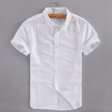 2017 New brand white shirt men summer short sleeve casual men shirt fashion cotton shirts mens business camisa masculina 4XL