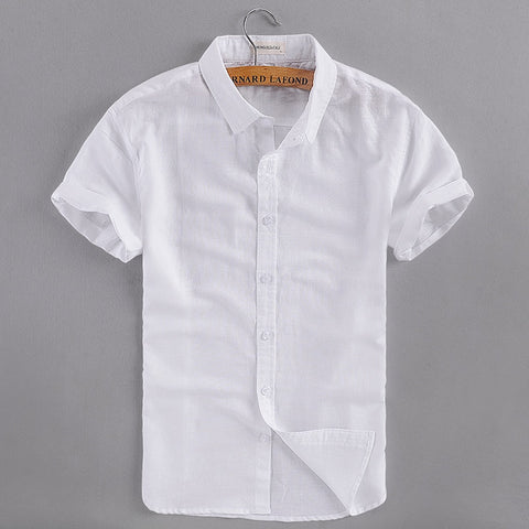 2017 New brand white shirt men summer short sleeve casual men shirt fashion cotton shirts mens business camisa masculina 4XL
