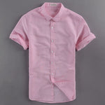 2017 New brand white shirt men summer short sleeve casual men shirt fashion cotton shirts mens business camisa masculina 4XL