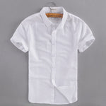 2017 New brand white shirt men summer short sleeve casual men shirt fashion cotton shirts mens business camisa masculina 4XL