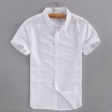2017 New brand white shirt men summer short sleeve casual men shirt fashion cotton shirts mens business camisa masculina 4XL