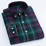 2017 New Arrival Men's Long Sleeve Plaid\Stirped Shirt Mens Dress Shirts Brand Casual Fashion Business Style Shirts 100% Cotton