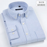 2017 New Arrival Men's Long Sleeve Plaid\Stirped Shirt Mens Dress Shirts Brand Casual Fashion Business Style Shirts 100% Cotton